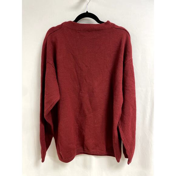 THE J PETERMAN CO NEW Merino Wool Crewneck Pullover Sweater in Maroon Men's XL - Picture 5 of 8